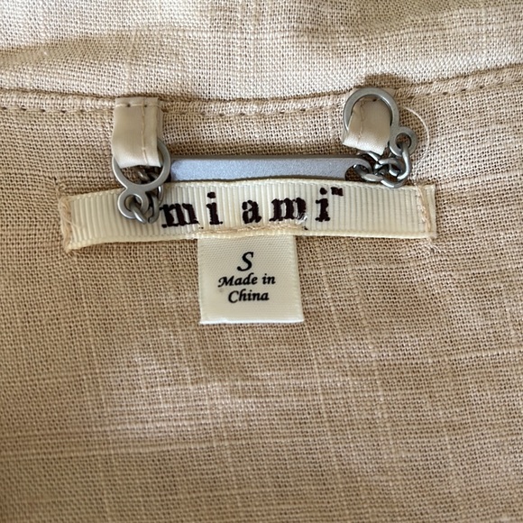 Miami Linen Peplum Button Blazer Small - Picture 2 of 6